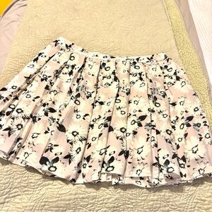 Banana Republic Black and White Pleated Skater Skirt